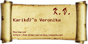Karikás Veronika névjegykártya